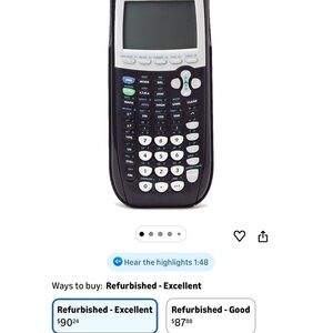 Texas Instruments Black and White Graphing Calculator